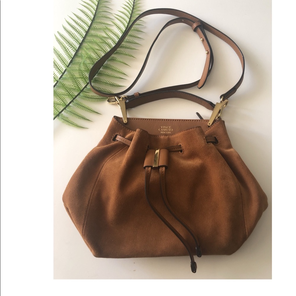 Vince Camuto Brown Suede Crossbody Bag